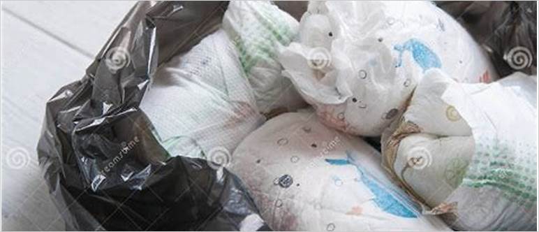 Diapers in trash